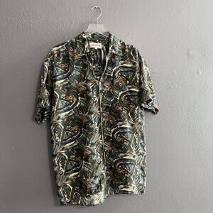 Molisani Italy Vintage 100% Silk Button Down Shirt Size M